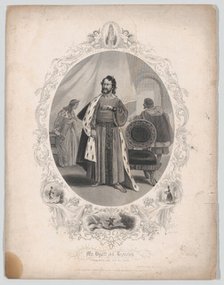 Mr. Dyott as Leontes: "I have drank and seen the Spider" (Winter's Tale, Act 2, Scene 1), ..., 1855. Creator: Robert Thew.