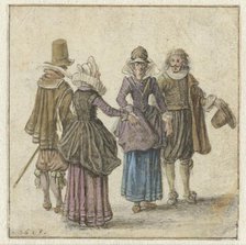 Two Well-dressed Couples, 1618. Creator: Adriaen van de Venne.
