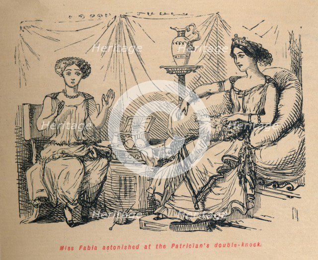 'Miss Fabia astonished at the Patrician's double-knock', 1852. Artist: John Leech.