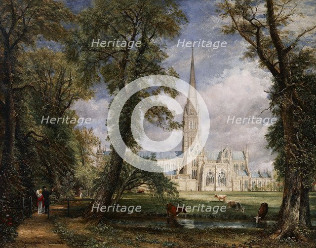 Salisbury Cathedral from the Bishop's Garden, 1826. Artist: Constable, John (1776-1837)