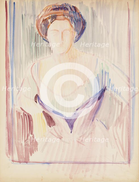 Portrait sketch, c1910s. Creator: Verner Thome.