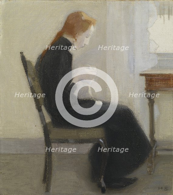 Girl crocheting, 1904.