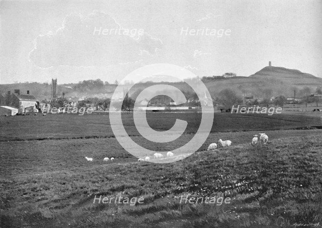 'Glastonbury and the Tor', c1896. Artist: Walter Tully.