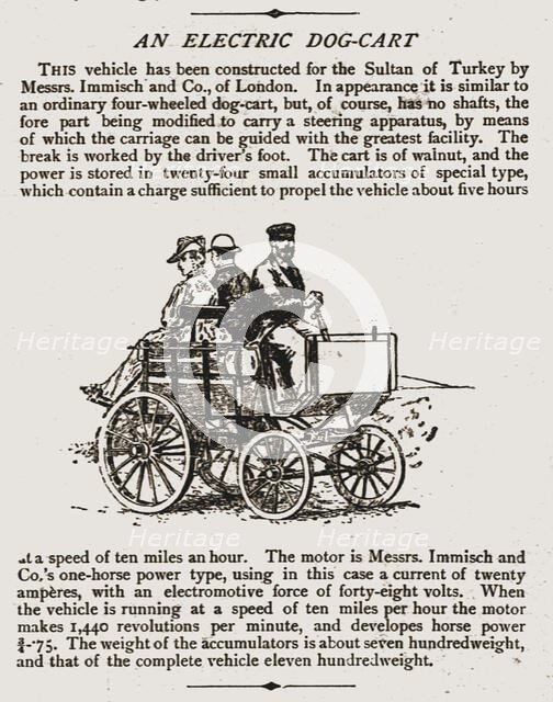''An Electric Dog Cart(with details)', 1888. Creator: Unknown.