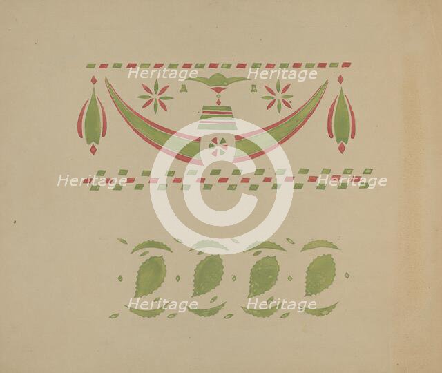 Stencilled Wall Decoration, c. 1936. Creator: Ray Holden.