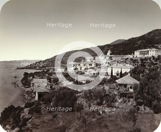 The Rossikon (St Panteleimon Monastery) on Mount Athos, Greece, 1860s. Artist: Unknown