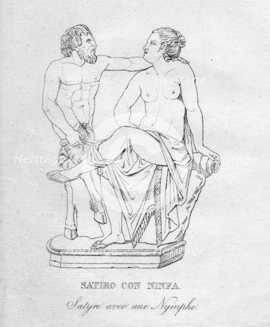 'Satiro Con Ninfa (Satyre avec une Nymphe)', c1850. Artist: Unknown.