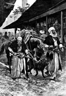 In an Albanian Bazaar - by R. Caton Woodville, 1895. Creator: Unknown.