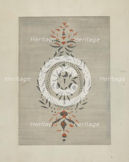 Detail of Stencilled Wall, c. 1937. Creator: Ray Holden.