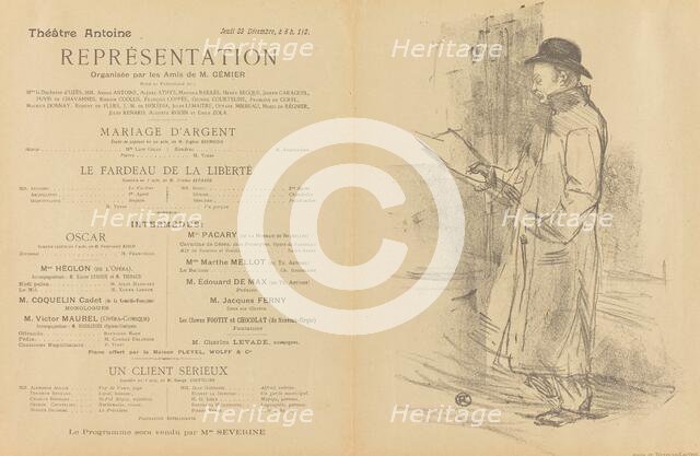 Mariage d'argent; Le Fardeau de la liberté; Un Client sérieux [recto], 1897. Creator: Henri de Toulouse-Lautrec.