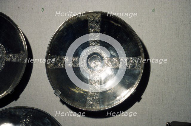 Silver Bowl from Sutton Hoo Ship Burial, Anglo-Saxon, c7th century. Artist: Unknown.