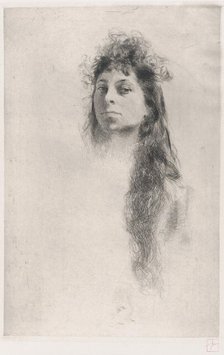 Head of a Girl with Long Hair,.n.d., n.d.. Creator: Robert Frederick Blum.