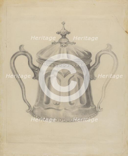 Pewter Sugar Bowl, 1935/1942. Creator: Samuel O. Klein.