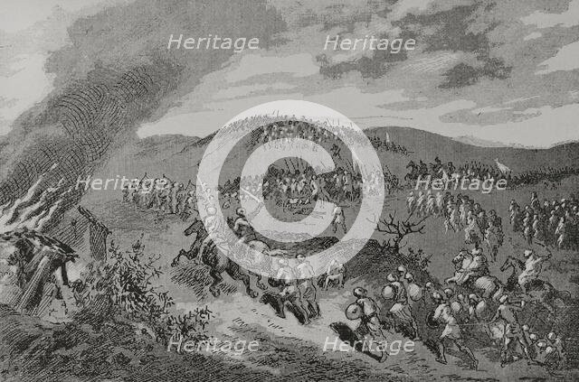 Battle of Calatanazor, (July 1002), Iberian peninsula, 1890.  Creator: Unknown.