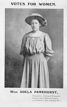 Adela Constantia Mary Pankhurst, c1908. Artist: Unknown