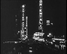 Lights on an American City Street, 1930s. Creator: British Pathe Ltd.