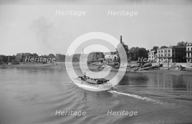 A passenger steamer on the Thames at Hammersmith, London, c1945-1965. Artist: SW Rawlings