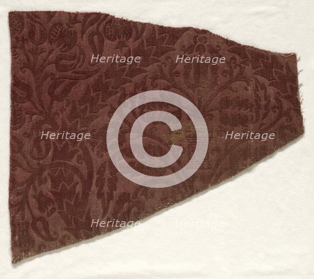 Fragment of Wool Velvet, early 16th century. Creator: Unknown.
