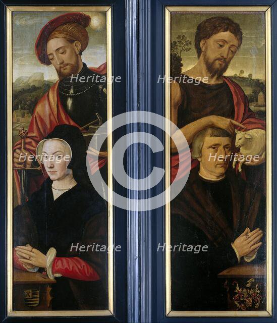 Two Wings of a Triptych with Portraits of Donors with Saints Adrian and John the Baptist, 1530-1550. Creator: Pieter Pourbus.