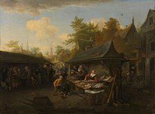 Fish Market, 1683. Creator: Cornelis Dusart.