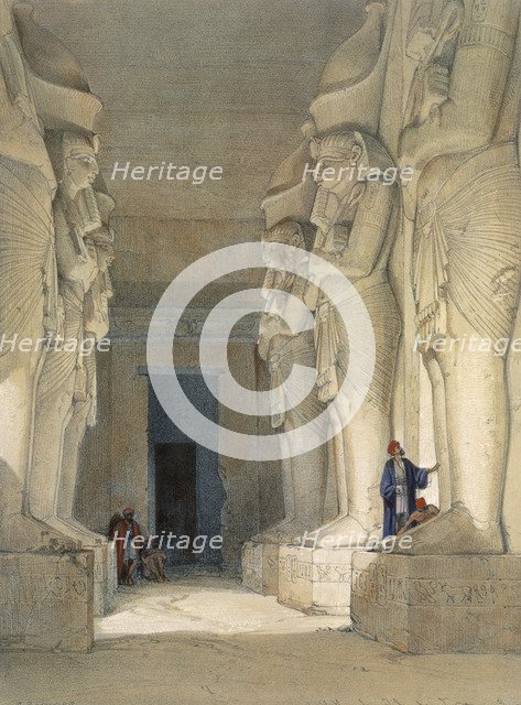 Excavated temple of Gyrshe, Nubia, 19th century. Artist: David Roberts