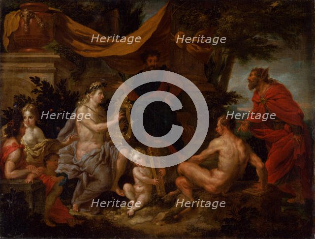 The contest between Apollo and Pan, ca 1690. Creator: Maes, Godfried (1649-1700).