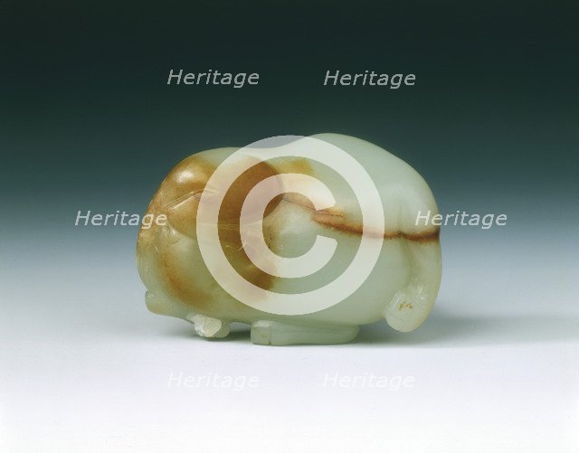 Jade recumbent male buffalo, Southern Song dynasty, China, 1127-1279. Artist: Unknown