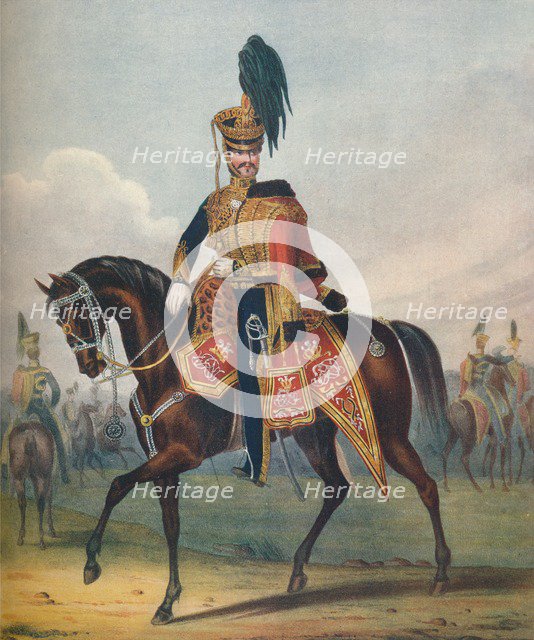 'Officer of the 10th (the Prince of Wales's Own) Royal Regiment of Hussars', 19th century (1909). Artists: Ralph Nevill, L Mansion, S Eschauzier.