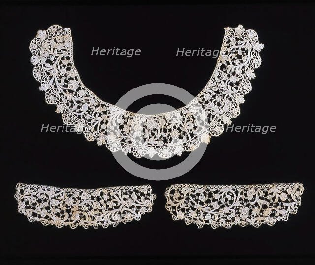Collar and Cuffs (From a Border), Venice, Late 17th century. Creator: Unknown.