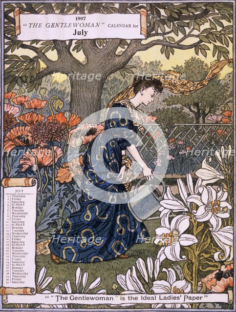 "The Gentlewoman" Calendar for July 1897. Creator: Unknown.