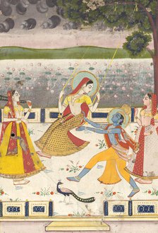 Krishna and Radha, 19th century. Creator: Unknown.