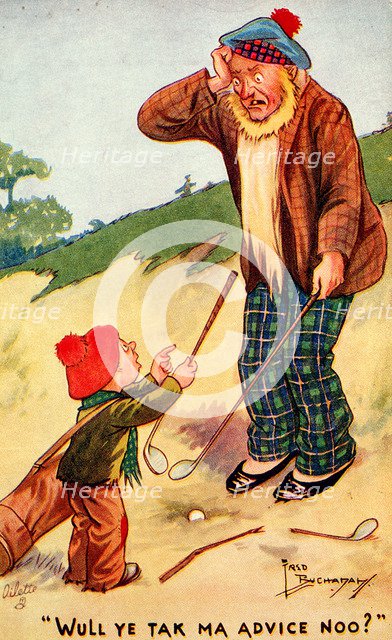 Golfing postcard, c1920s. Artist: Unknown