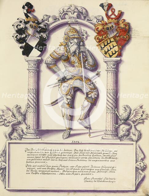 Eitelfriedrich III Hohenzollern; Chronicle of the Hohenzollern Family, about 1572. Creator: Jorg Ziegler.