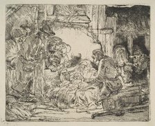 The Adoration of the Shepherds, with the lamp, ca. 1654. Creator: Rembrandt Harmensz van Rijn.