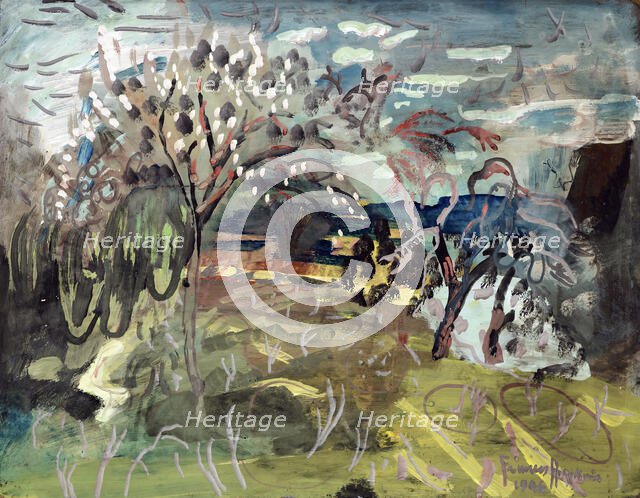 Cherry tree at 'The Croft', Bradford on Tone, Taunton, 1946. Creator: Frances Hodgkins.