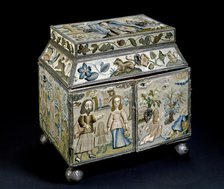 Embroidered box: Scenes from the Life of Abraham, c1665. Artist: Miss Bluitt.
