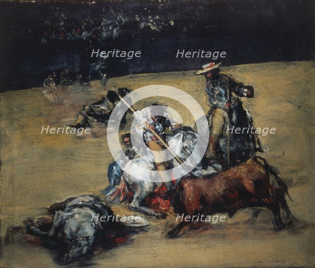 Bullfight, after 1825. Creator: Anonymous, follower of Francisco de Goya.