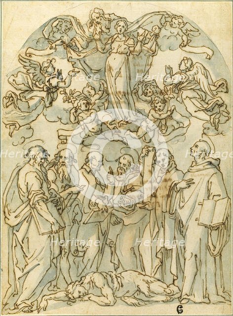 Virgin in Glory with Saints including St. John at their Feet, n.d. Creator: Unknown.
