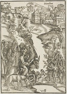 Christ's Entry into Jerusalem, from Passio domini nostri Jesu Christi, c.1503. Creators: Urs Graf, Johann Knobloch.