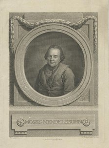 Portrait of Moses Mendelssohn (1729-1786) , 1772. Creator: Bause, Johann Friedrich (1738-1814).