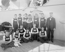 U.S.S. New York, apprentice boat crew, anniversary of Santiago, 1899 July 3. Creator: Unknown.