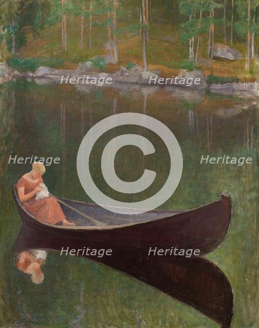 Woman in a Boat, 1924. Creator: Halonen, Pekka (1865-1933).