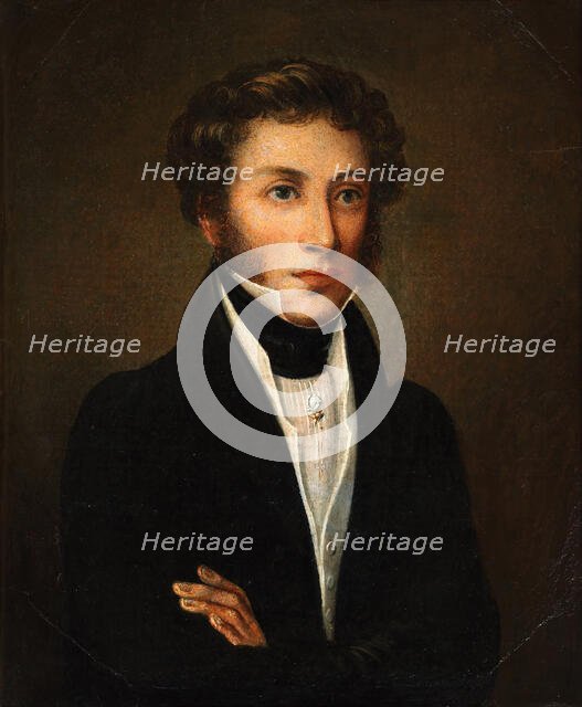 Portrait of the poet Alexander Sergeyevich Pushkin (1799-1837), c1845. Creator: Anonymous.
