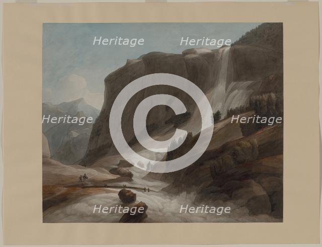Waterfall between Chiavenna and Mount Splügen, 1784. Creator: Francis Towne (British, 1739/40-1816).