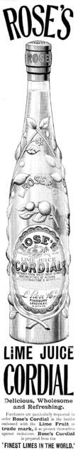 Advertisement for Rose's Lime Juice Cordial, 1898. Creator: Unknown.