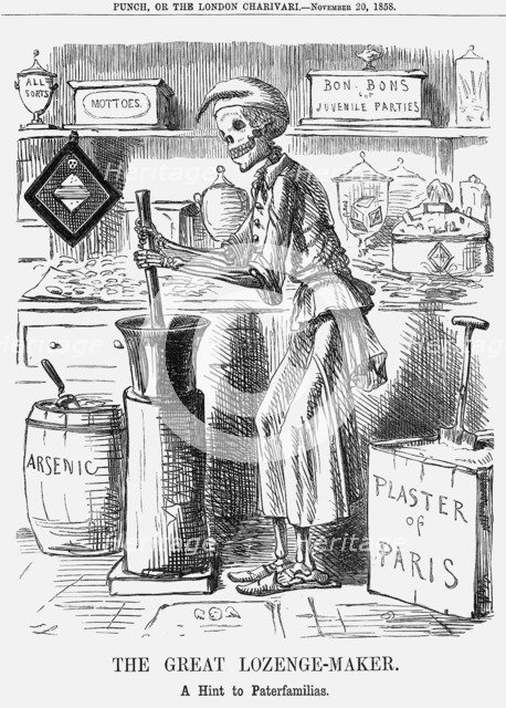 'The Great Lozenge-Maker. A Hint to Paterfamilias', 1858.  Artist: John Leech