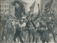 Scene in the Belfast riots, 19th century (1906).  Artist: Unknown.