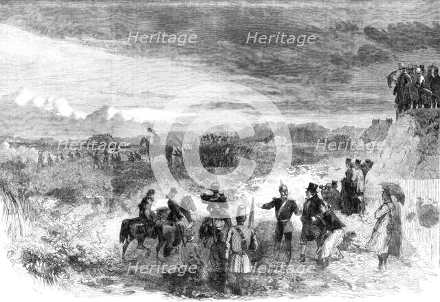 The National Rifle Association meeting on Wimbledon Common: skirmishers forming squares..., 1861. Creator: Unknown.