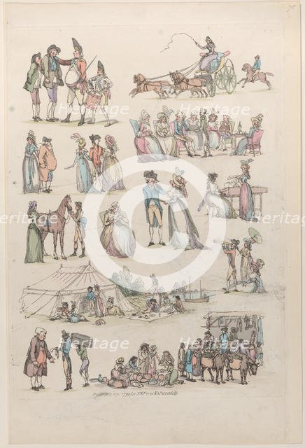 Plate 7, Outlines of Figures, Landscapes and Cattle...for the Use of Learners, Ju..., June 27, 1790. Creator: Thomas Rowlandson.