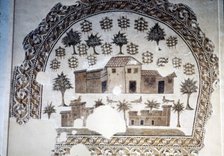 Roman Mosaic of Roman Villa with trees and vines, c3rd century. Artist: Unknown.